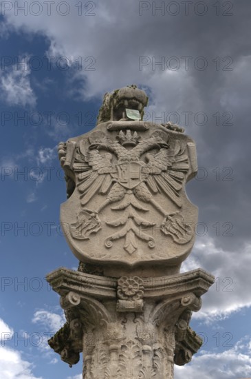 Lion fountain from the Renaissance period 1557, the lion holds a shield with the double-headed