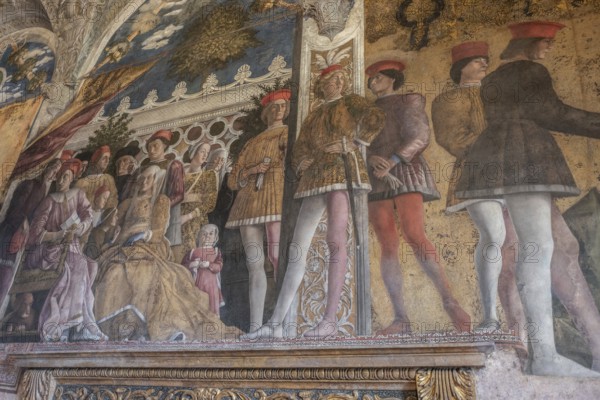 Camera degli Sposi, fresco by Andrea Mantegna, Palazzo Ducale, Mantua, Italy, Europe