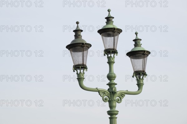 Historic street lamps, Højbro Plads, Ved Stranden, Copenhagen, Denmark, Europe