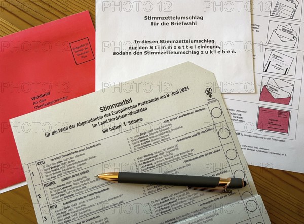 North Rhine-Westphalia, Germany, Europe, Ballot paper for the election of the members of the