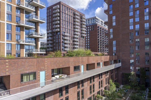 De Groene Kaap residential complex, in the Rotterdam Feijenoord district, on the Maashaven,