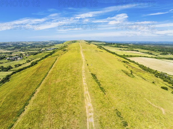 Ballard Cliff over Studland from a drone, Jurassic Coast, Dorset Coast, Poole, England, United