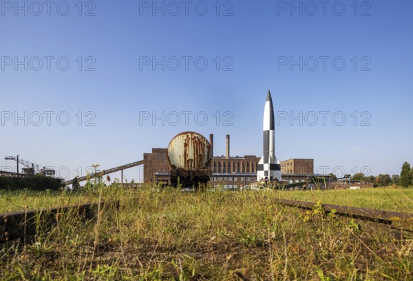 Model of the Aggregat 4 (V 2) rocket. Historical-Technical Museum, Peenemünde Monument Landscape.