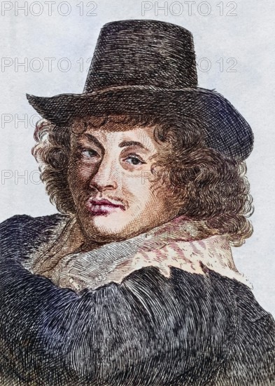 Frans Hals 1584-1666 Dutch painter, Historical, digitally restored reproduction from a 19th century