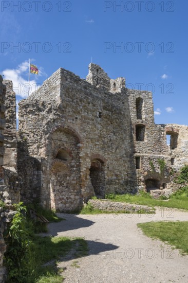 The ruins of Staufen Castle in Breisgau, wine-growing region, Markgräflerland, Black Forest,