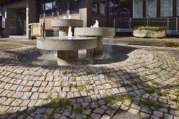 Kappelrodeck municipal administration, entrance area, fountain, main street, Kappelrodeck, Black