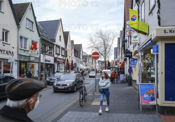 Rheinbach, North Rhine-Westphalia, Germany - Main street in times of the Corona pandemic, Rheinbach