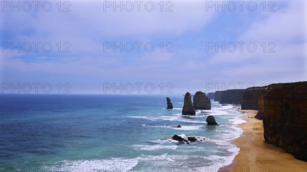 Twelve Apostles national park landscape in Australia near Melbourne, Razorback and Loch Ard Gorge