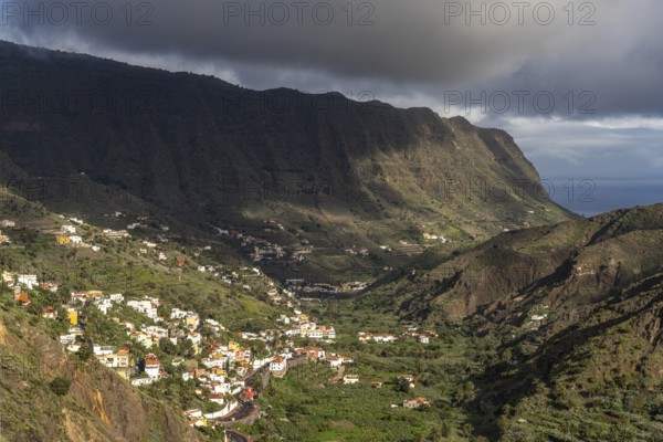Landscape in the valley of Hermigua, La Gomera, Canary Islands, Spain, Europe