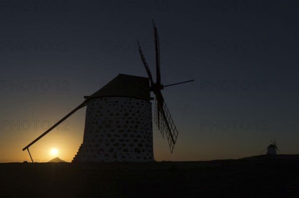 Fuerteventura, Canary Islands, Windmill in Villaverde, Spain, Europe