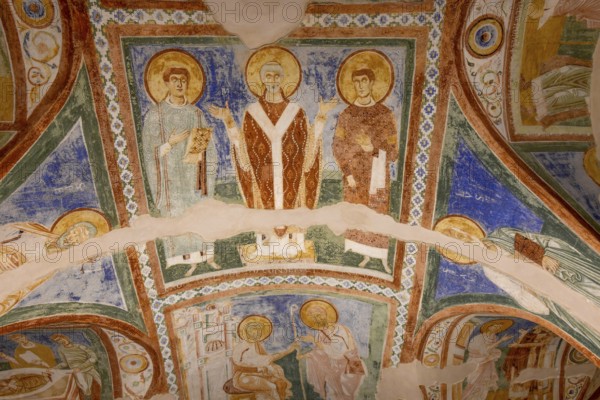 Frescoes from the 12th century in the crypt of the Basilica of Santa Maria Assunta, Unesco World