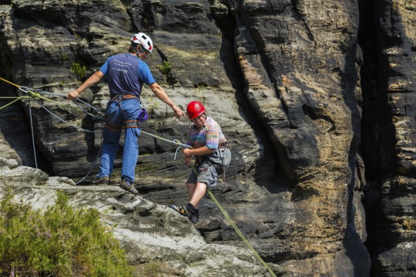 Climbing school in the Bielatal