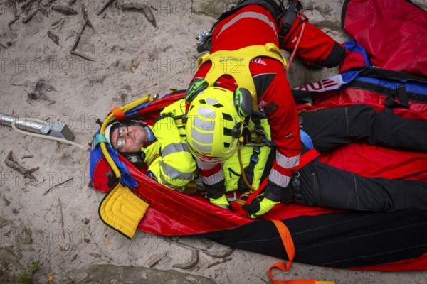 Winch rescue training of the rescue helicopter, Christoph 62, on the occasion of the 50th
