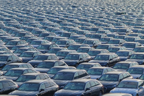 Large number of cars on assembly point, brand Audi, Germany, Europe