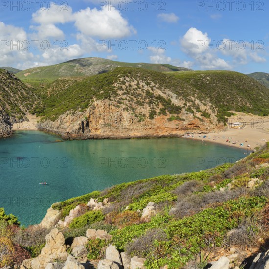 Beaches in Cala Domestica, Buggeru, Costa Verde, Sulcis Iglesiente, Sardinia, Italy, Buggerru,