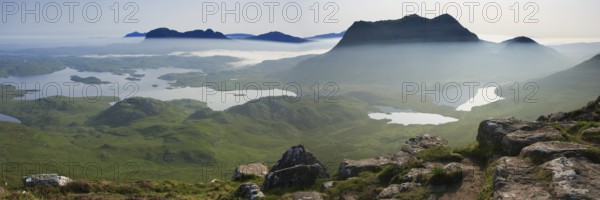 Suilven and Cul Mor, Sutherland, Highlands, Scotland, United Kingdom, Europe