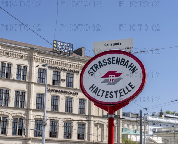 Tram stop, Karlsplatz, Vienna, Austria, Europe
