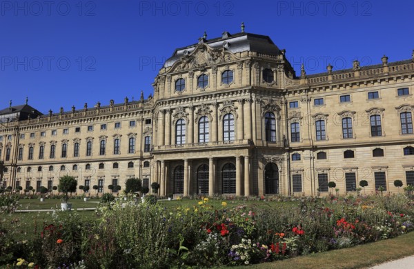 Old town of Würzburg, the Würzburg Residence, view from the courtyard garden, UNESCO World Heritage