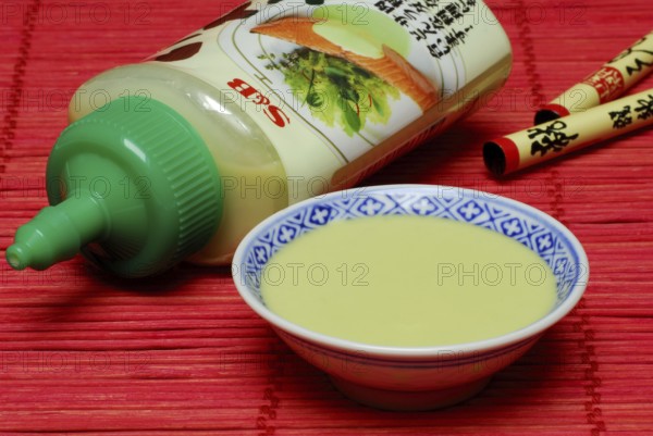 Wasabi sauce in peel, Japanese horseradish, seasoning sauce