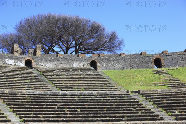 The theatre, Pompeii, ancient city in Campania on the Gulf of Naples, buried during the eruption of