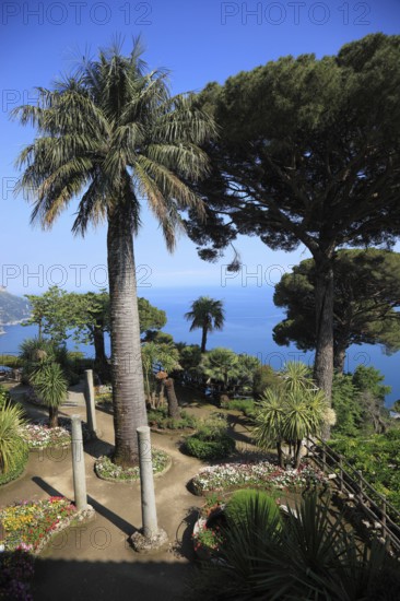 Garden area at Villa Rufolo, Ravello, Campania, Italy, Europe
