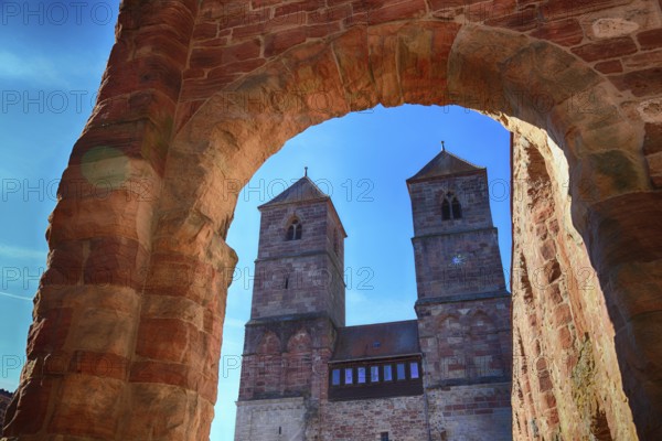 Ruin of the monastery church of St. Mary, Veßra Monastery, Hildburghausen County, Thuringia,