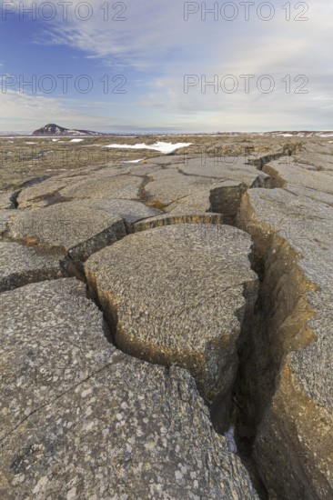 Grjotagia gaping fissure, Grjótagjá tectonic crack, Mid-Atlantic Ridge running through Iceland at