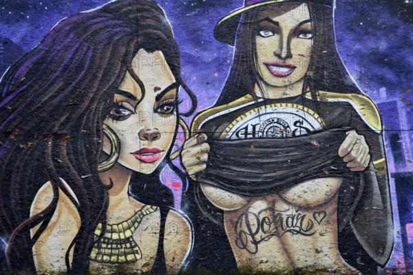 Graffito, Reeperbahn, St. Pauli, Hamburg, Germany, Europe