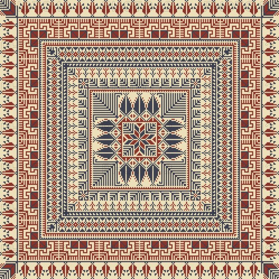 Embroidery Tatreez pattern, Palestinian fashion vector ornament