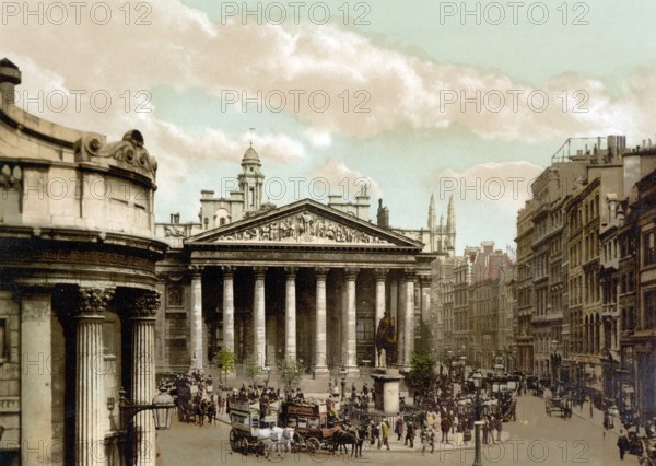 Royal Exchange, Stock Exchange, London, ca 1895, England, Historical, digitally restored