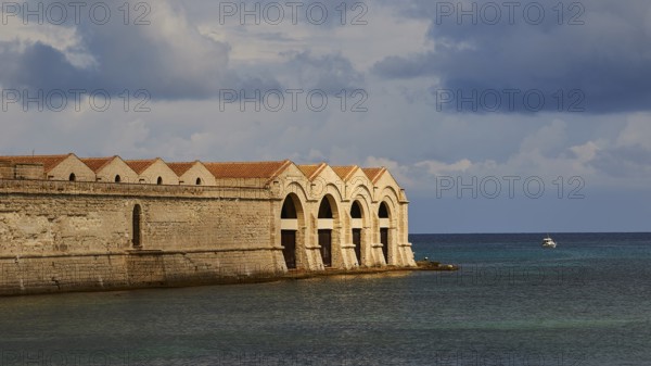 Green sea, Dark clouds, Dramatic light, Tonnara, Old tuna factory, Favignana town, Main town,