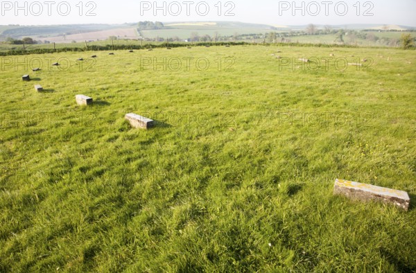 The Sanctuary megalithic henge site at East Kennett, Wiltshire, England, United Kingdom, Europe