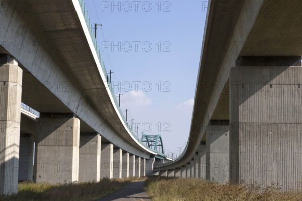 View from below of the approximately six-kilometre-long Saale Elster viaduct near Halle, the