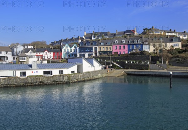 View of village the harbour from the sea, Baltimore, County Cork, Ireland, Irish Republic, Europe