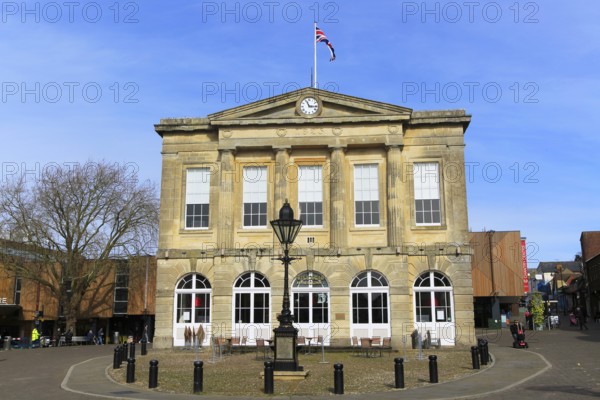 Georgian architecture of Guildhall building, Andover, Hampshire, England, UK built 1825