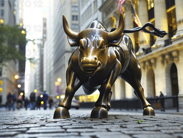 Bull market concept of developing economy and stock exchange financial gain and growth, AI
