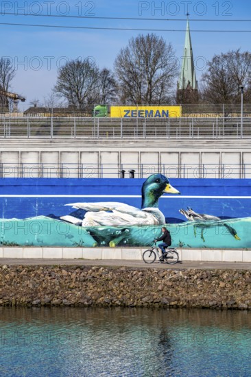 Stormwater overflow basin on Osterfelder Straße in Oberhausen, on the Rhine-Herne Canal and the