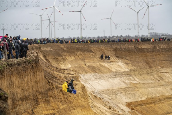 Many thousands of demonstrators march after a demonstration against the demolition of the lignite