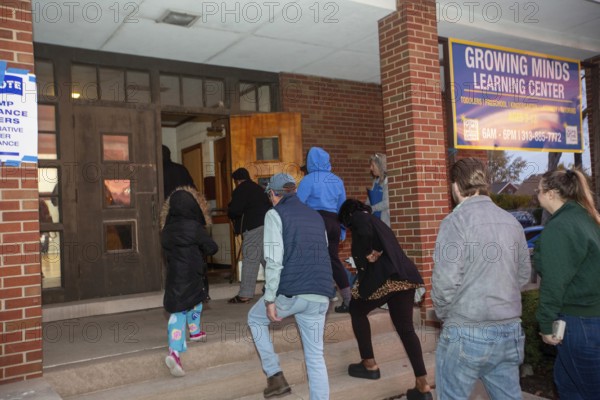 Detroit, Michigan USA, 5 November 2024, Voters enter Bethany Lutheran Church as the polls open at