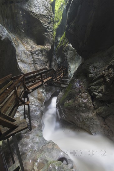 The river Weißbach running through the Seisenbergklamm, Seisenbachklamm, gorge near Weißbach bei