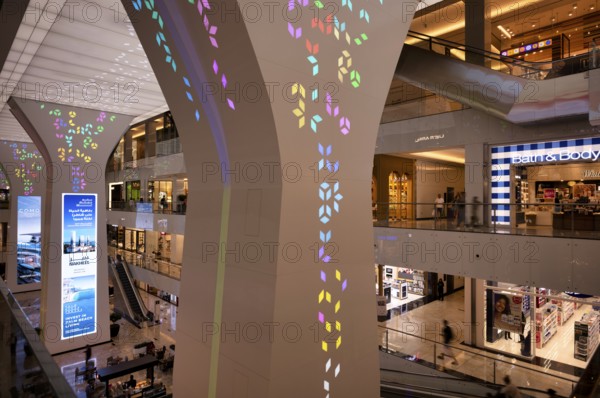 Interior view, multi-storey Nakheel Luxury Shopping Mall, Palm Jumeirah luxury shopping centre,