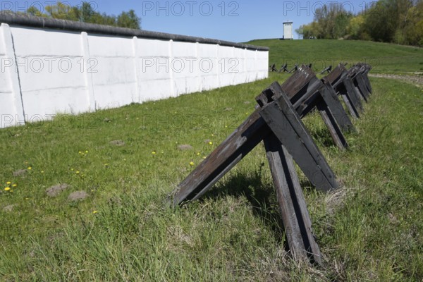 Hötensleben border memorial, former GDR border fortifications in Hoetensleben, today the state
