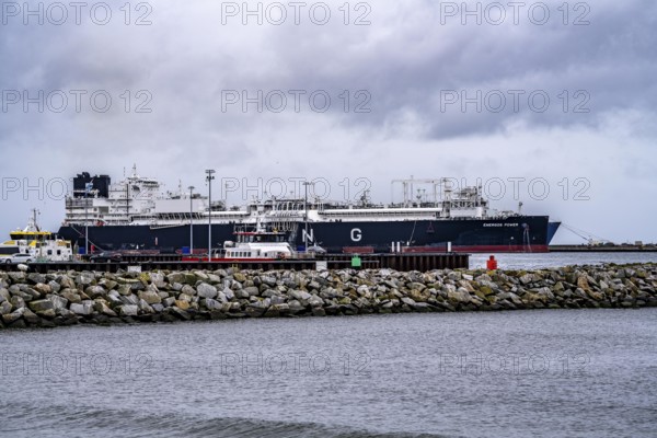 Liquefied natural gas terminal, LNG terminal in the harbour of Sassnitz-Mukran on the island of