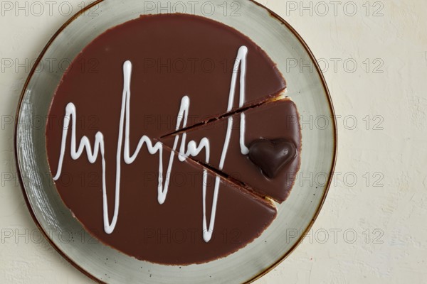 Bird's milk cake, top view, breakfast, love, chocolate heart