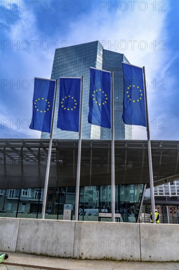 Building of the European Central Bank, ECB, in Frankfurt am Main, Skyline, Hesse, Germany, Europe