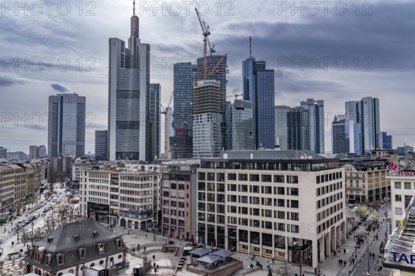Skyline of Frankfurt am Main, at the Hauptwache, Hesse, Germany, Europe