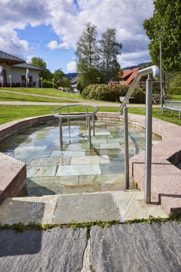 Kneipp water basin in the spa gardens of the Innerlehen district, Bernau im Black Forest, Black