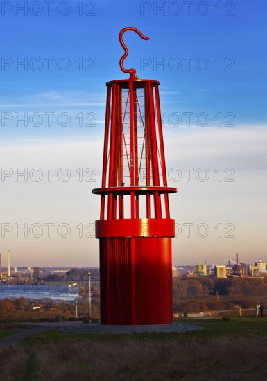 Artwork Geleucht, artist Otto Piene, Rheinpreussen slagheap, Moers, Ruhr area, North