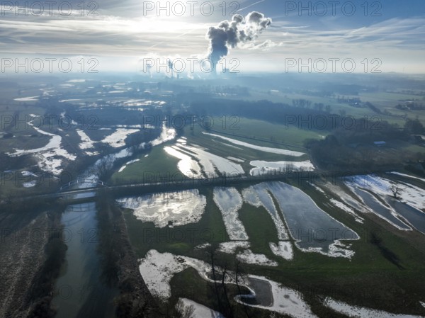 Selm-Waltrop, North Rhine-Westphalia, Germany, After the flood on the Lippe, river in the Ruhr