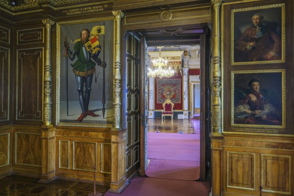 Schwerin, Mecklenburg-Vorpommern, Germany, Throne Room in the museum in Schwerin Castle, Schwerin